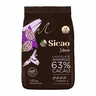 Chocolate Seleção Gotas Amargo 63% Cacau 1,01 kg - Sicao