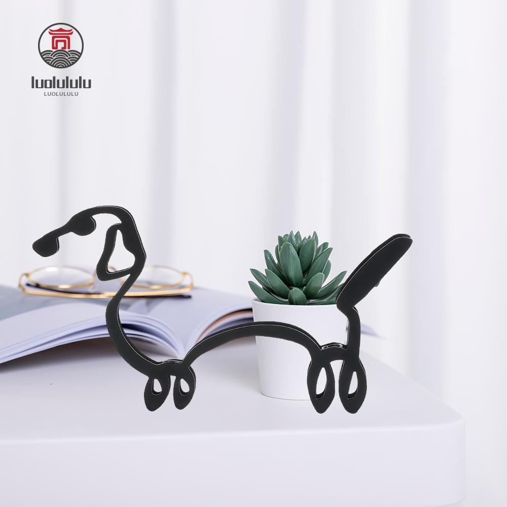 Luolulu Cão Abstrato Ornamento Home Office Decoração Bulldog Dachshund Labrador Chihuahua Pastoral Figurino De Arte Artesanato