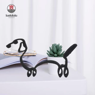Luolulu Cão Abstrato Ornamento Home Office Decoração Bulldog Dachshund Labrador Chihuahua Pastoral Figurino De Arte Artesanato