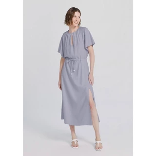 Vestido Midi Amplo Com Fenda Hering