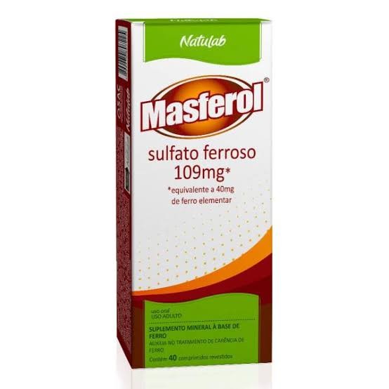 Sulfato Ferroso Masferol Natulab 40 Comprimidos | Shopee Brasil