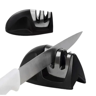 Amolador Afiador De Facas Em Aço Inox Com 2 Afiadores Amolador De Faca Preto em Oferta na Shopee