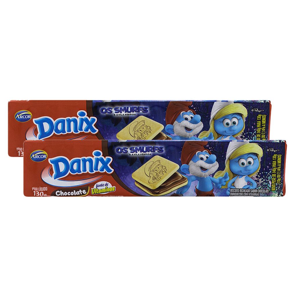 Kit 2 Biscoito Recheado Danix Sabor Chocolate 130g | Shopee Brasil