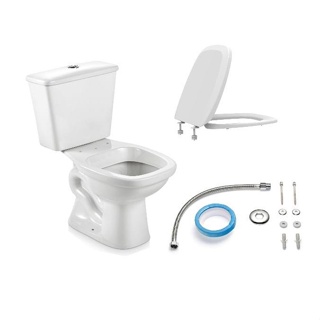 Kit Bacia com Caixa Acoplada e Acessórios para Instalação Mariana Branco Icasa