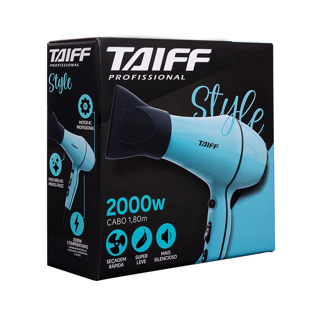 Secador Taiff Profissional Style 2000w Com Difusor Cachos Nf