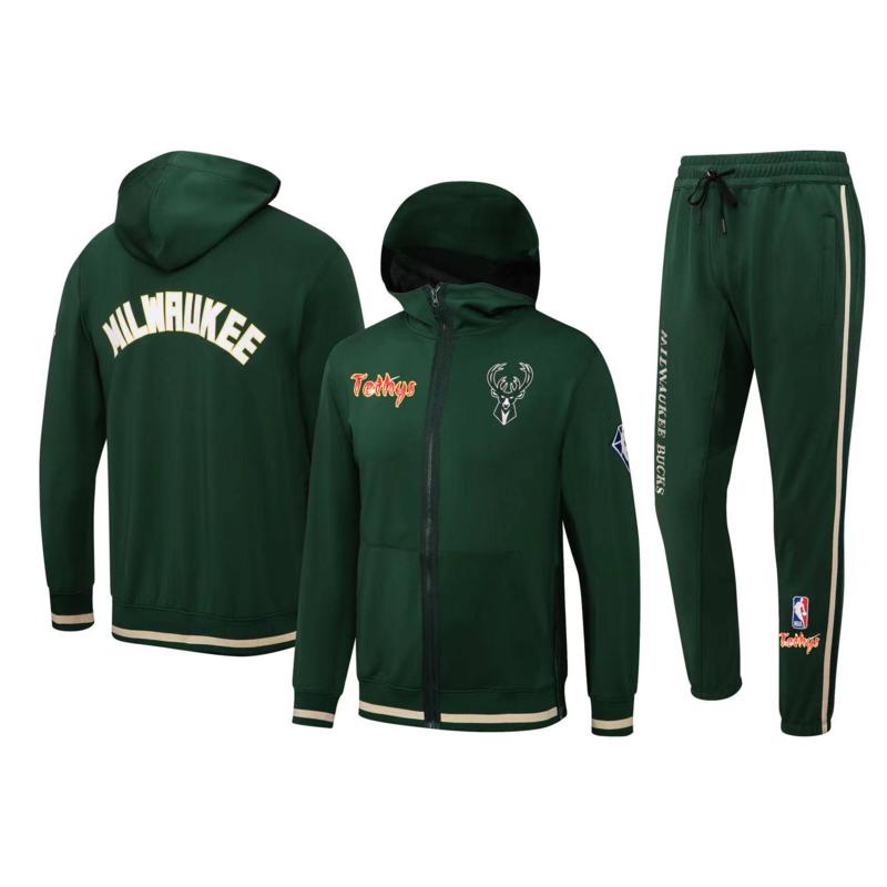 NBA Player Edition Casaco De Basquetebol Da Série Outono Inverno Milwaukee Bucks jaqueta nba