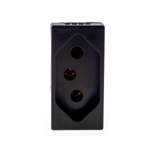 Tomada 2P T 20A 250V preta Pial Plus + Tomada 2P T 20A 250V preta Pial Plus
