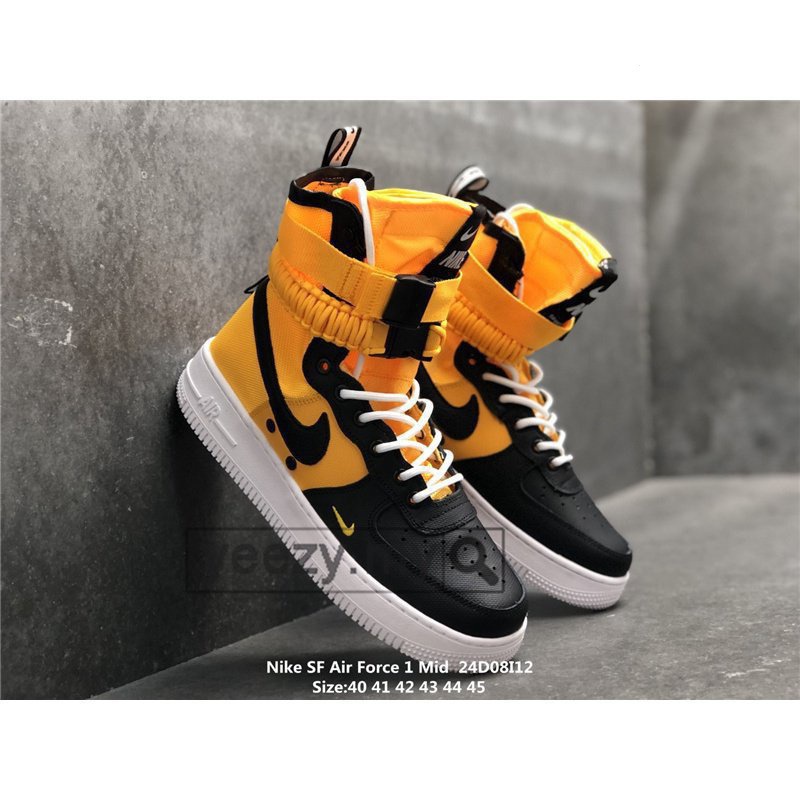 Nike sf air force cheap 1 black and yellow