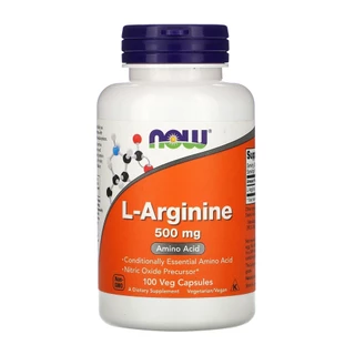 L-Arginina 500mg Now Foods 100 Caps Made in Usa/Importado