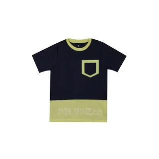 Camiseta Masculina Infantil Bolso Happiness Polo Wear Azul Escuro