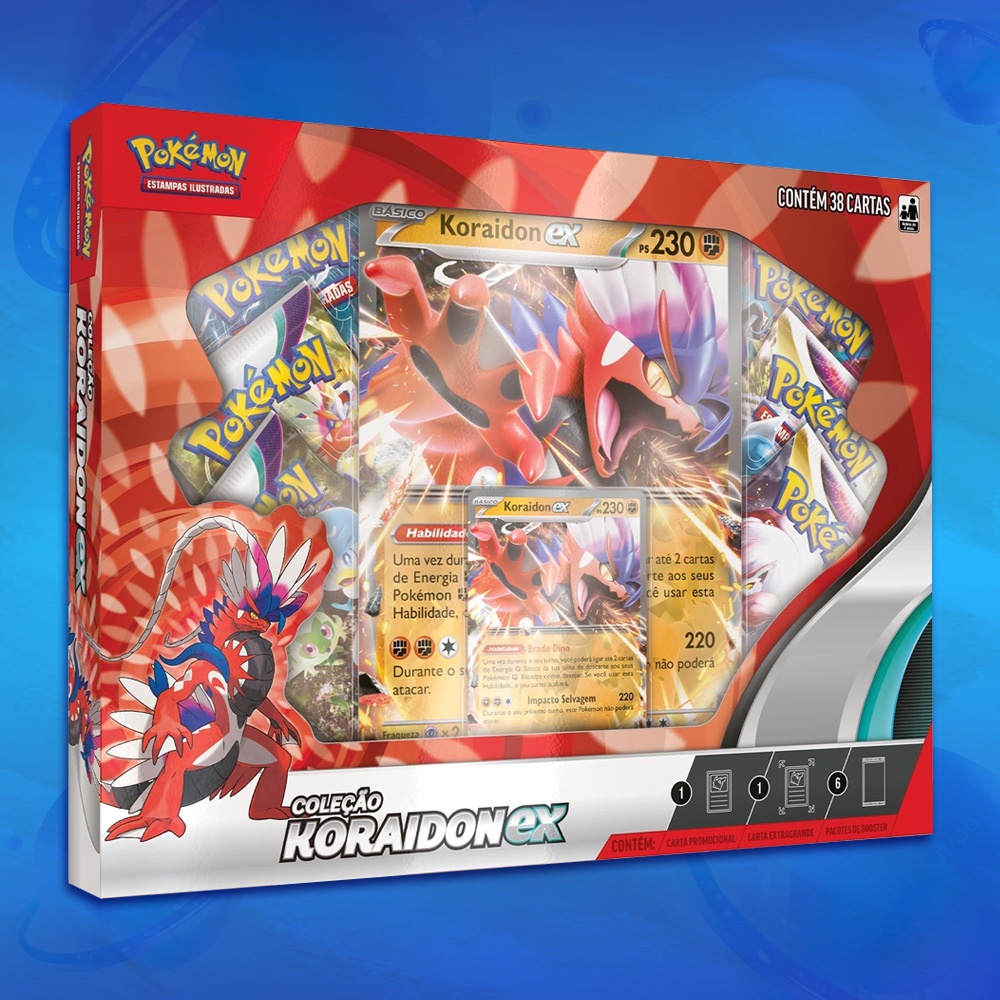 Box Pokémon Lendas de Paldea - Koraidon EX - 33017 Copag - Real