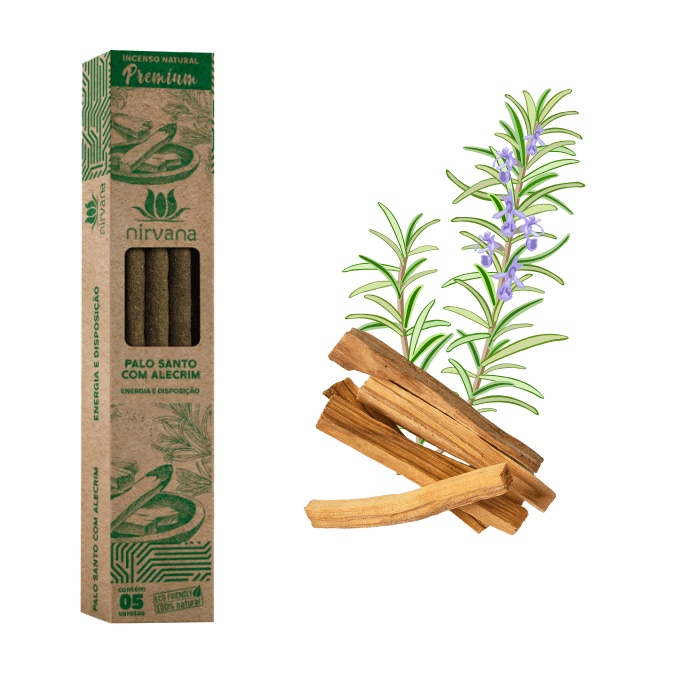 Incenso Premium Nirvana Palo Santo com Alecrim