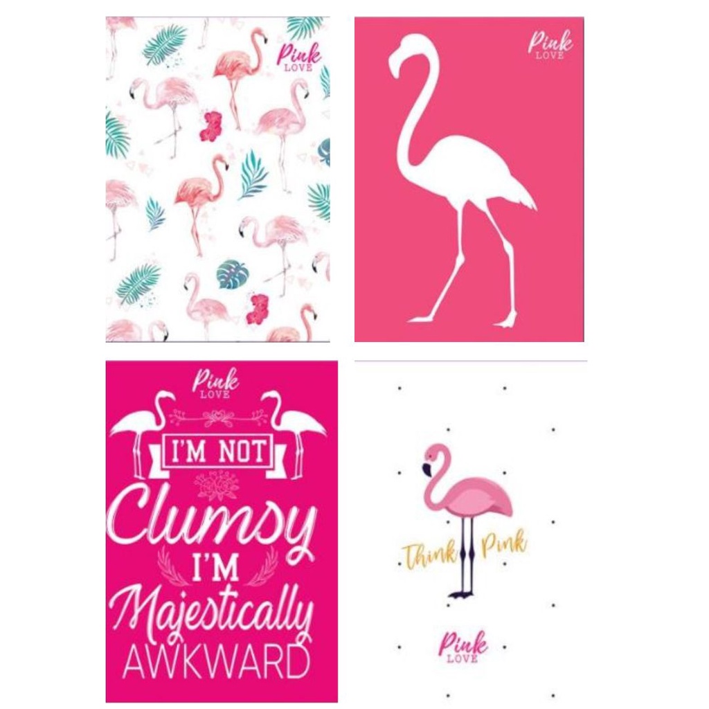 Cadernos Espiral Flamingos 96 Folhas Capa Dura 1 Matéria Máxima