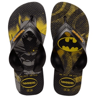 Chinelo Havaianas Infantil Max Heróis Preto e Amarelo