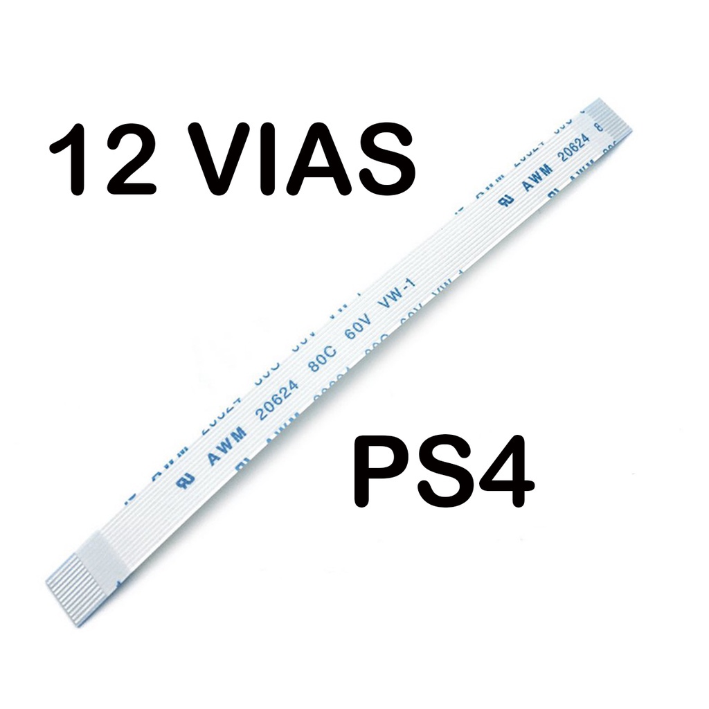 Cabo Flat Placa Usb Controle Ps4 Jds-011 / 020 / 030 / 040 / 050 / 055 - 12 Vias Pinos