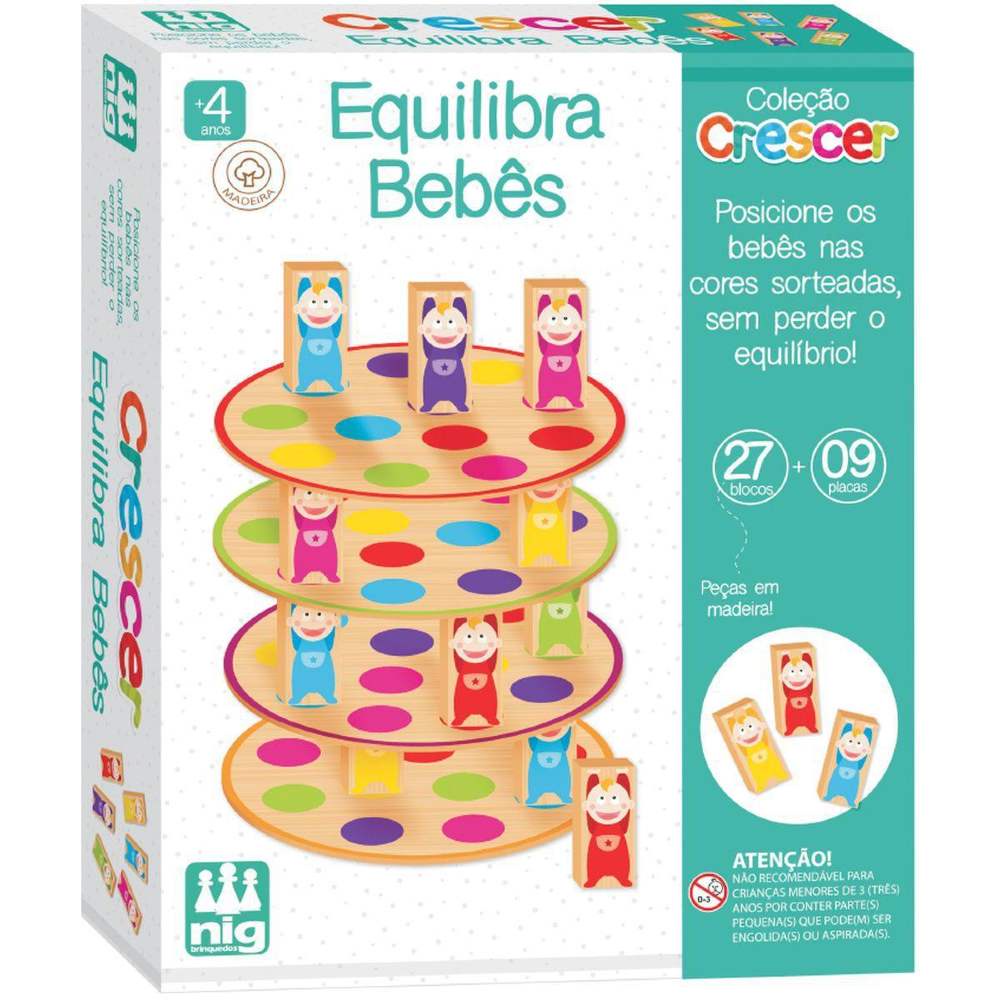 Brinquedo Educativo Didático Mamãe E Bebê - Coleção Madeira Be A Bá 12  Peças Grandes - Jogo Infantil Pré Escolar 2 Anos 3 Anos 4 Anos - Nig Ref.  0413