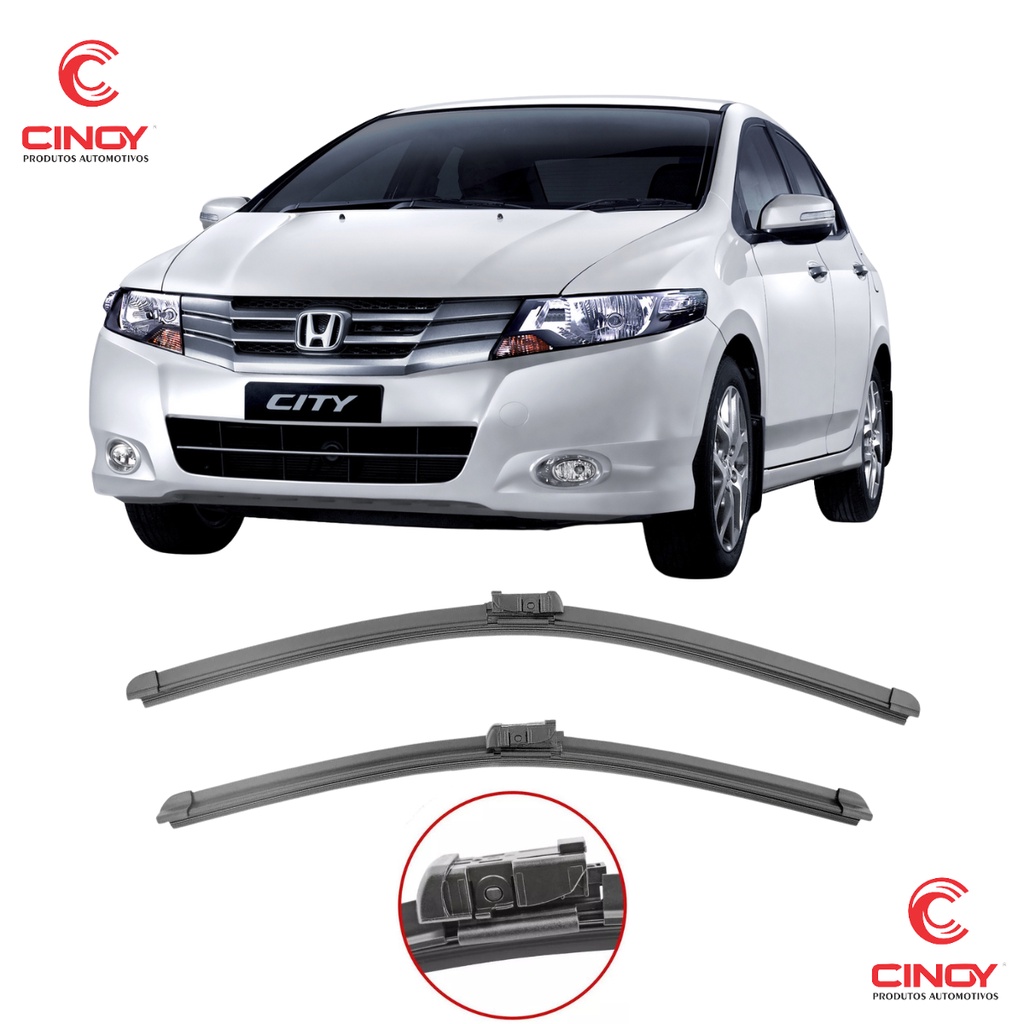 Par de Palhetas Honda City 2009 2010 2011 2012 2013 2014 Limpador de Parabrisa Dianteiro CINOY