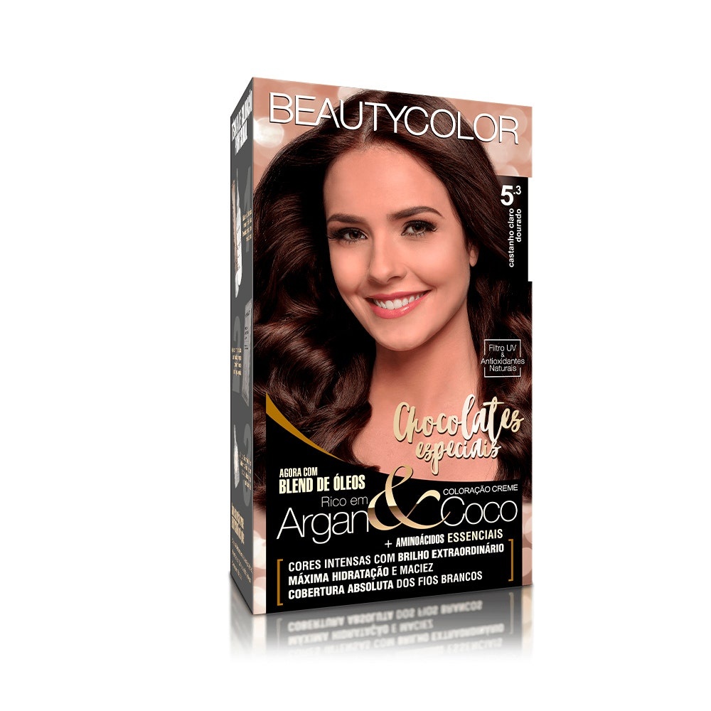 Tintura Beauty Color 5.3 Castanho Claro Dourado | Shopee Brasil