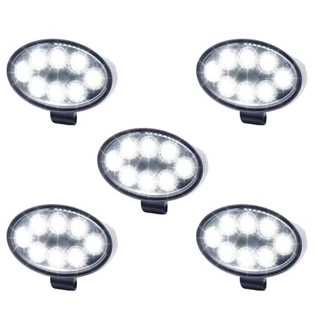 Kit 5 Farol Milha 8 Led 48w 12v/24v Oval Off-road 6000k Reforçado Agrícola Caminhão carro Barco Resistente a agua