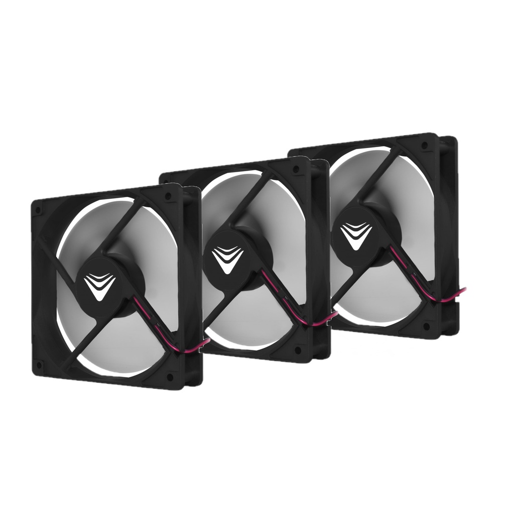 KIT 03 COOLER FAN 12CM 120x120x25mm PRETO SEM LED PC GABINETE GAMER