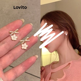 Lovito Brincos De Strass Com Flores Florais Casuais Para Mulheres LFA11365