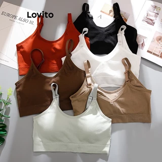 Lovito Sutiã Esportivo Esportivo Liso Sem Costas Para Mulheres LNL43042