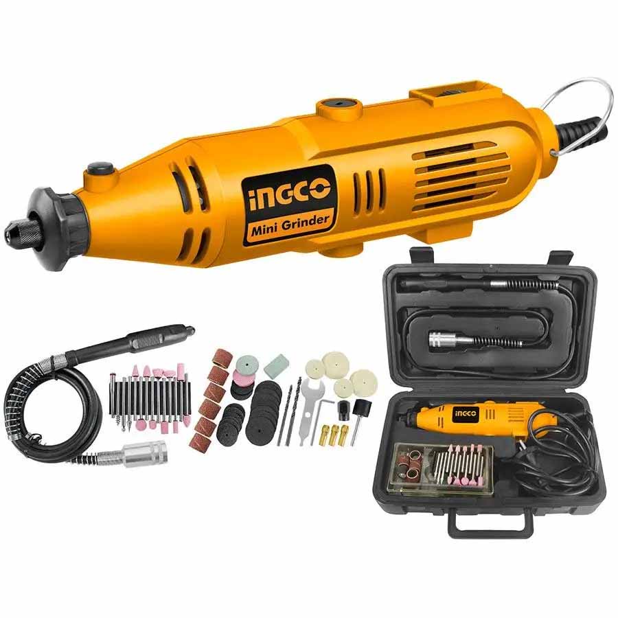 Micro Retífica Reta INGCO UMG1309-9 127v 130w pinça 3,2mm Maleta com 52 ...