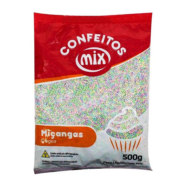 Confeito Granulado Miçanga Candy Collors para decoração de b