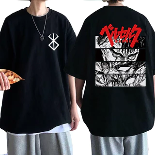 Camisetas Oversized Anime Japonês Berserk Streetwear Modelo Novo Estilosa