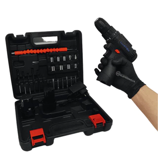 Parafusadeira Furadeira 2 Baterias 12v 21 Pontas Diferentes LWJ214