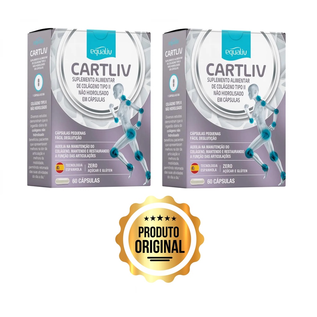 Kit 2 Cartiliv Colágeno Tipo 2 Equaliv - 60 Cápsulas em Promoção