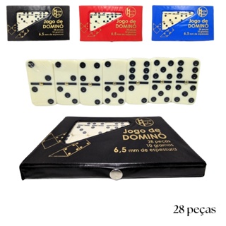 Domino Profissional De Osso Estojo Colorido Com 28 Peças Nfe
