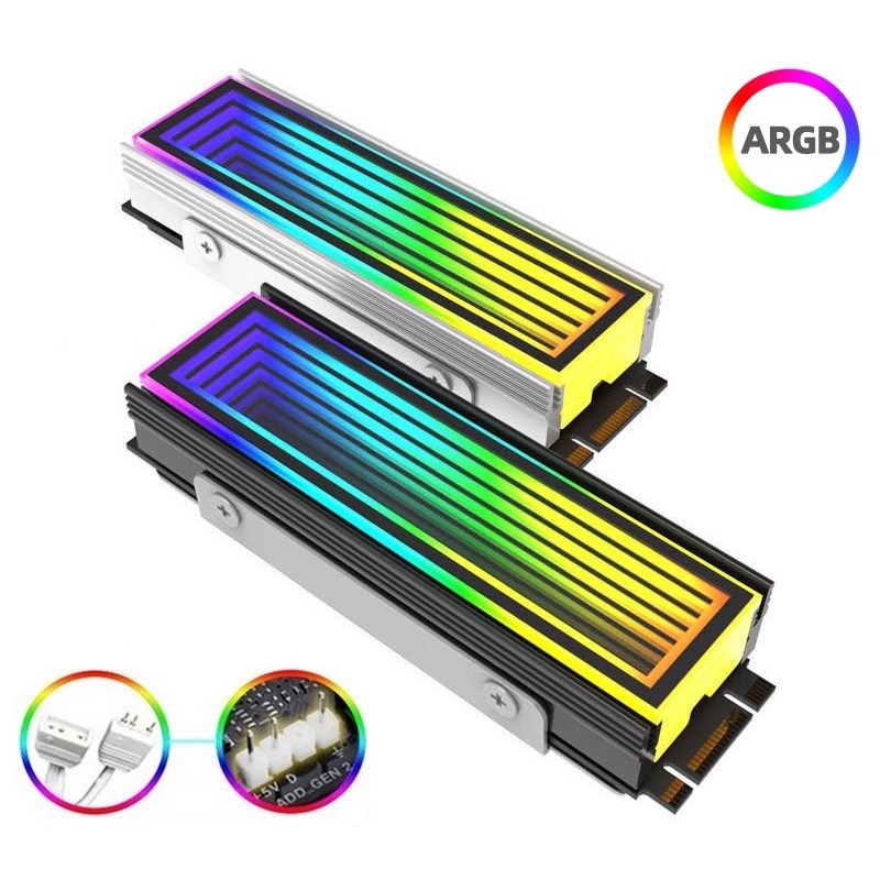 Dissipador de Calor SSd M2 Nvme Led Infinito Argb 5v 3pin