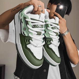 Nova superfície de malha de fundo grosso respirável para casais de esportes casuais sapatos de prancha da moda sapatos masculinos