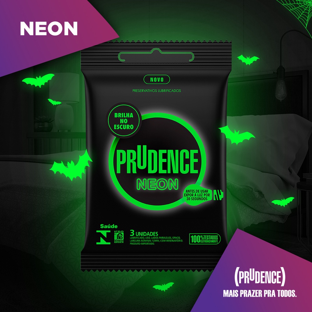 Preservativo Masculino Neon Camisinha Brilha no Escuro Prudence 3 ...