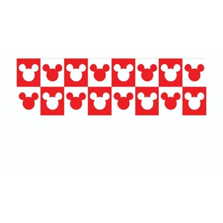 Faixa Para Decoração de Parede Mickey Mouse Vermelho e Branco