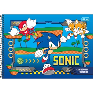 Caderno de Desenho Sonic 80 folhas sortido - Klipcolors
