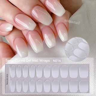 20Tips Tiras De Gel Semi Curado De Unhas Manicure UV Lâmpada LED Precisa De Moda Cobertura Completa Decalques em Oferta na Shopee