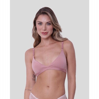 Sutiã Feminino Triângulo Sem Bojo Transpassado Rosa