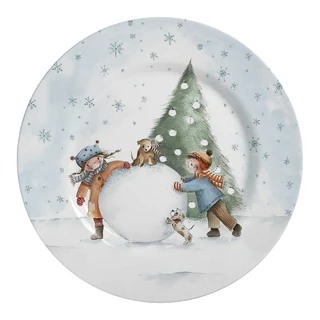 Jogo com 6 Pratos Raso Sweet Christmas Natal Alleanza