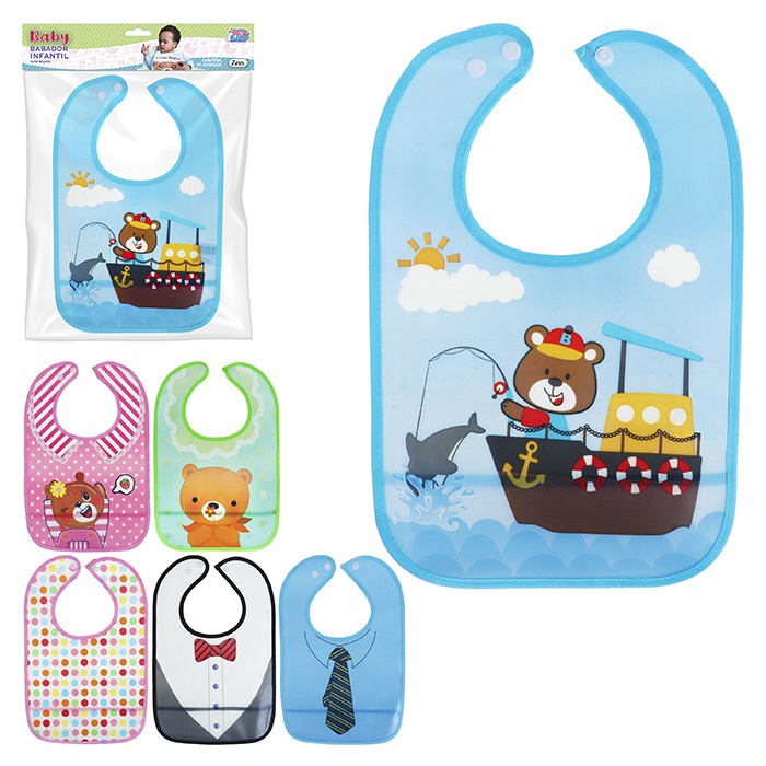 BABADOR INFANTIL BEBÊ IMPERMEÁVEL COM BOLSO