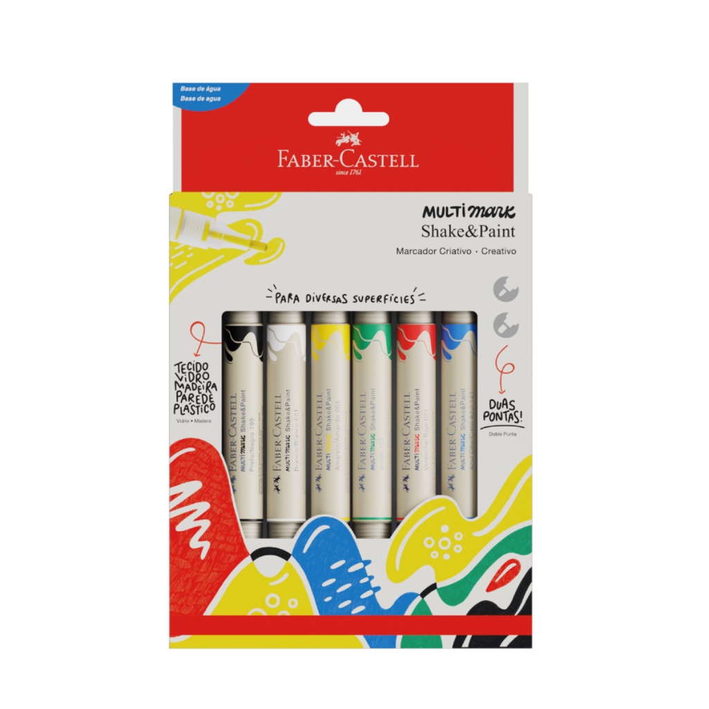 Marcadores MultiMark Multisuperfície Cores Básicas Faber-Castell