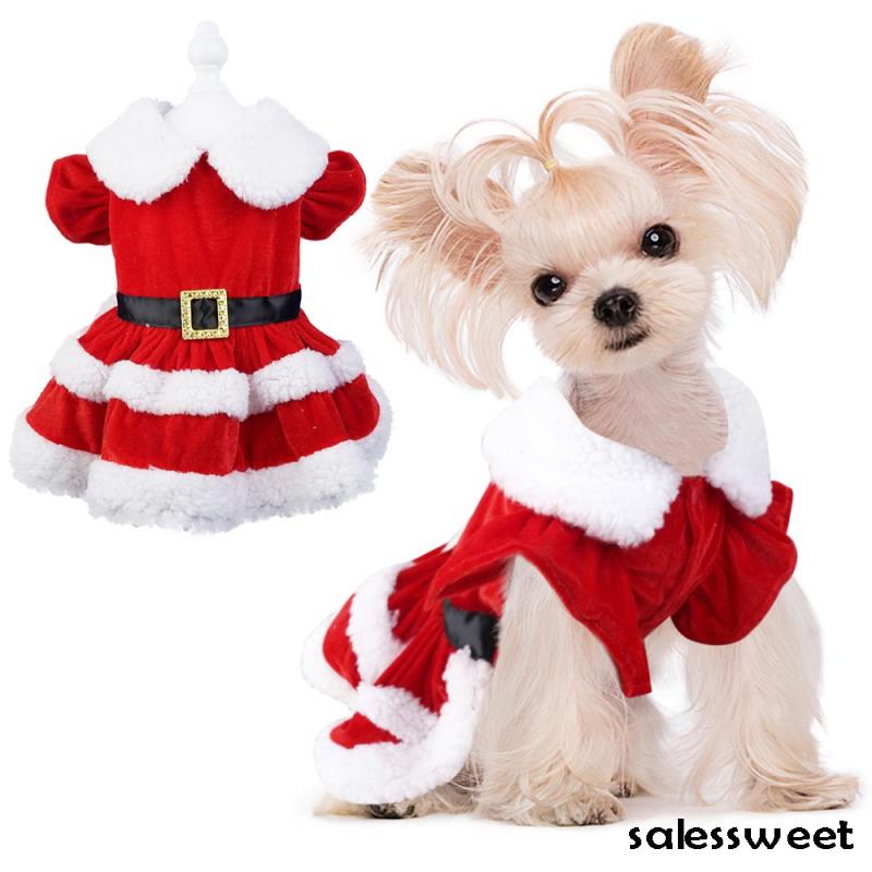 Vestido De Natal Para Cães Pequenos Vestidos Cosplay Gatos