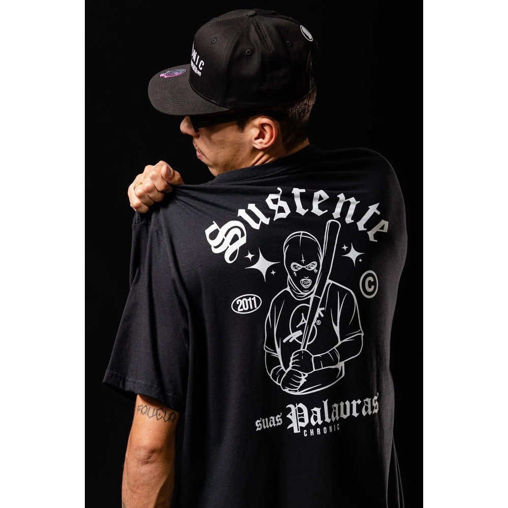 Camiseta Chronic Unissex Algodão Goola Redonda Sustente Suas Palavras 3391 - Acompanha Adesivos