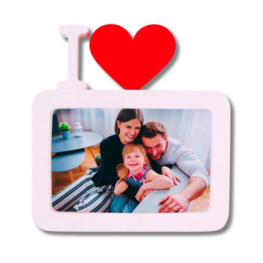 Porta Retrato Branco I Love Fotos Namorados Família Filhos