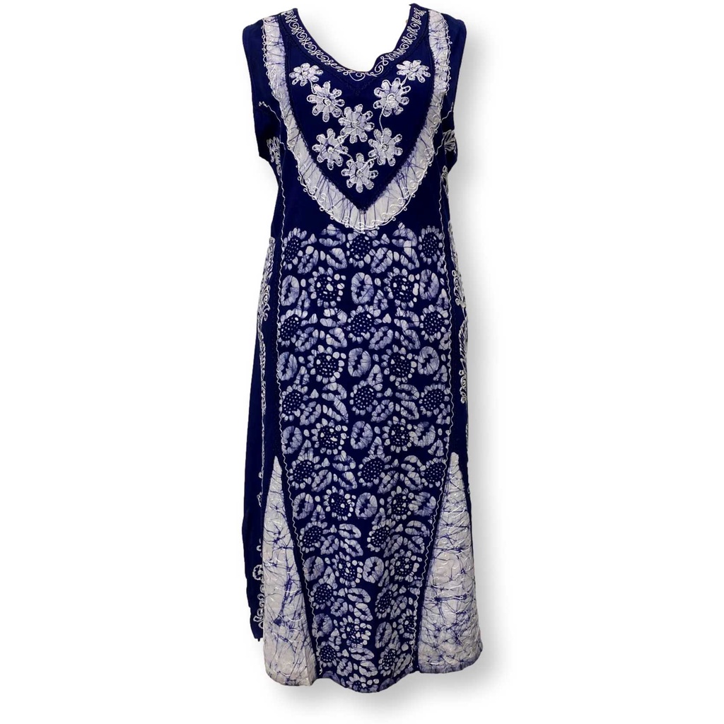 Vestido Longo Indiano Batik Regata Bordado decote V 1003 | Shopee Brasil