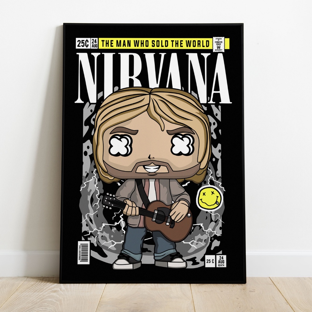 Quadro Decorativo Rock Mdf 3mm 20x28,5 Cm - Nirvana | Shopee Brasil