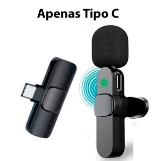 Microfone de Lapela Sem Fio Vlog Tipo C em Oferta na Shopee
