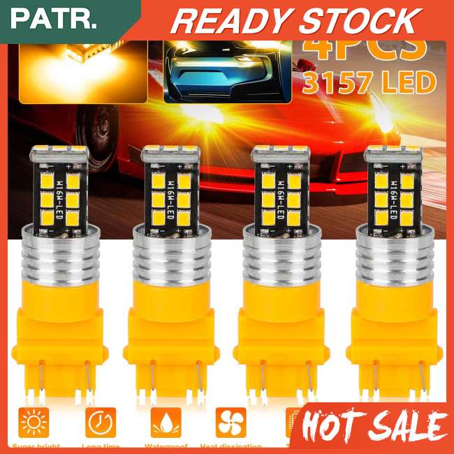 GRETCHEN 4Pcs 3157 15-LED Lâmpadas De Sinalização De Volta 12V 16W 800LM 3000K 300 % Freio Amarelo Âmbar Mais Brilhantes Para Estacionamentos DRL