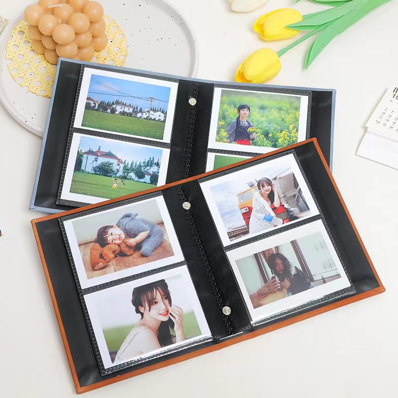 Mini Álbum De Fotos Polaroid Livro Camurça 64 Bolsos 2x3 Polegadas